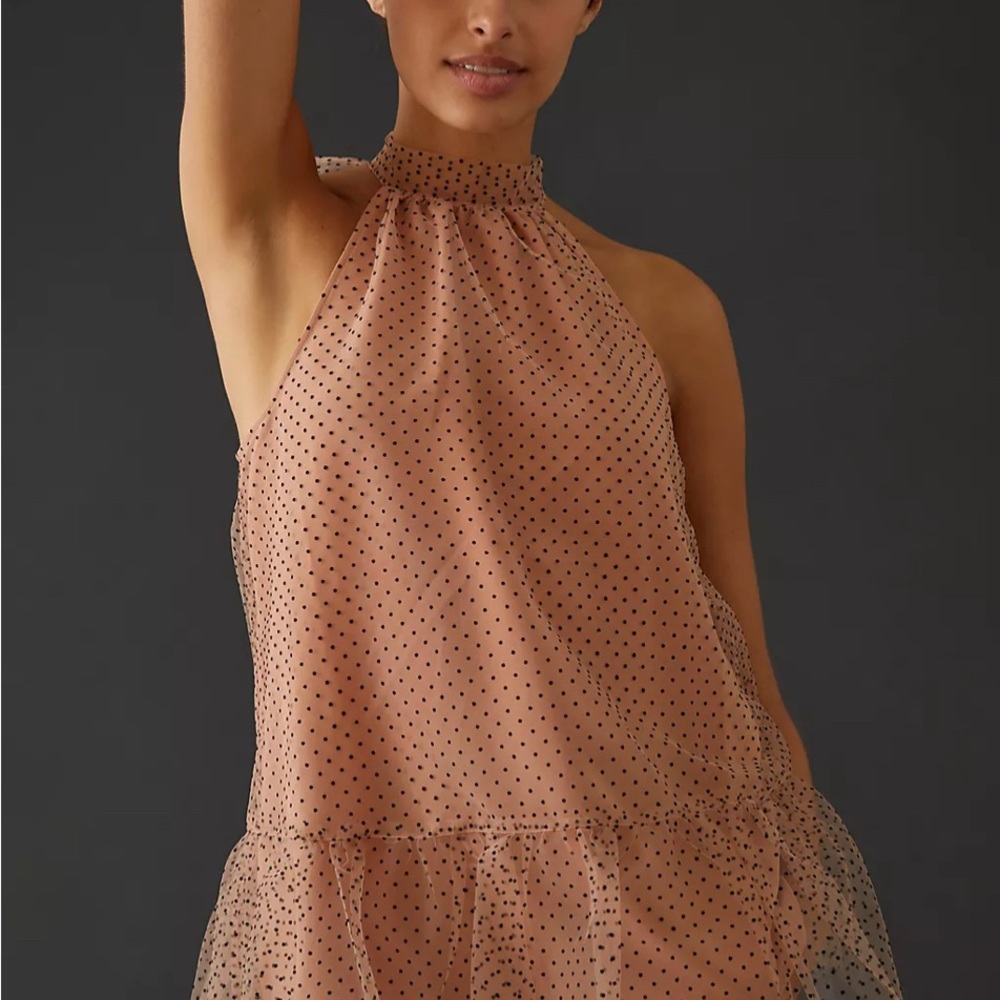 New With Tags Maeve Flocked Halter Top/ Brand New